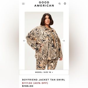 Good American Boyfriend Jacket - size 4/XL